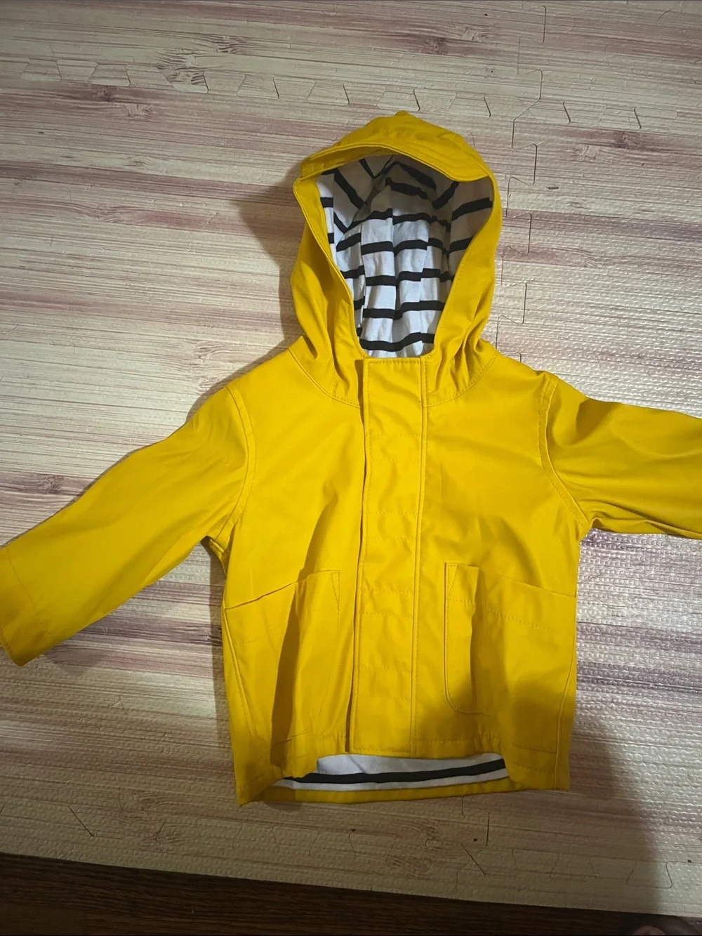 Gap Kids Yellow Hooded Rain Jacket